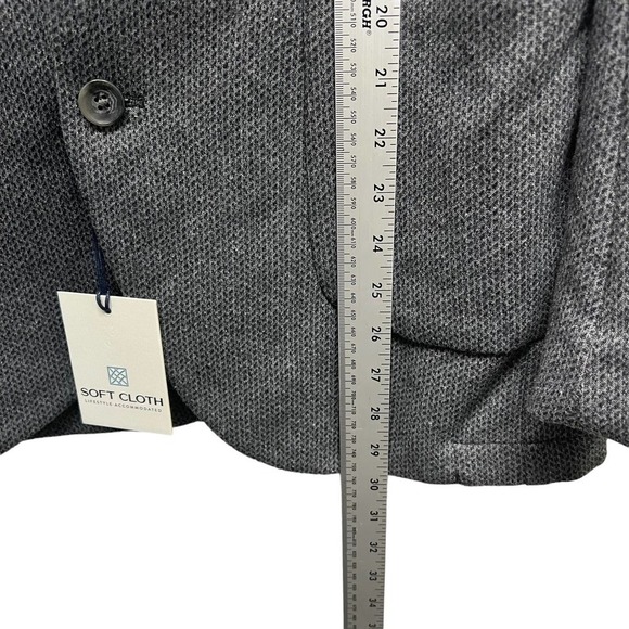 Soft Cloth Herringbone Two-Button Blazer Grey - Picture 9 of 9